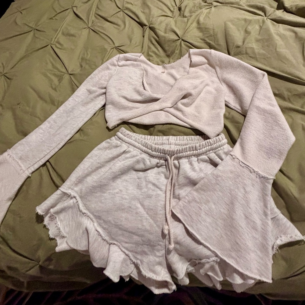 Cozy Grey Bell Sleeve Set